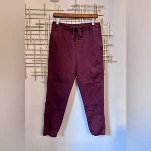 Banana Republic Travel Jogger Pants Men’s Small Burgundy Drawstring